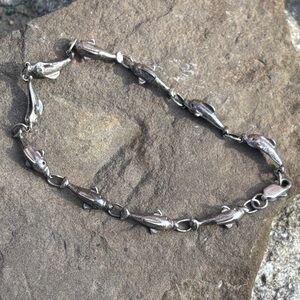 Dolphin Link Sterling Silver Bracelet 925